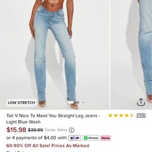 Fashion Nova Blue Straight Leg Jeans